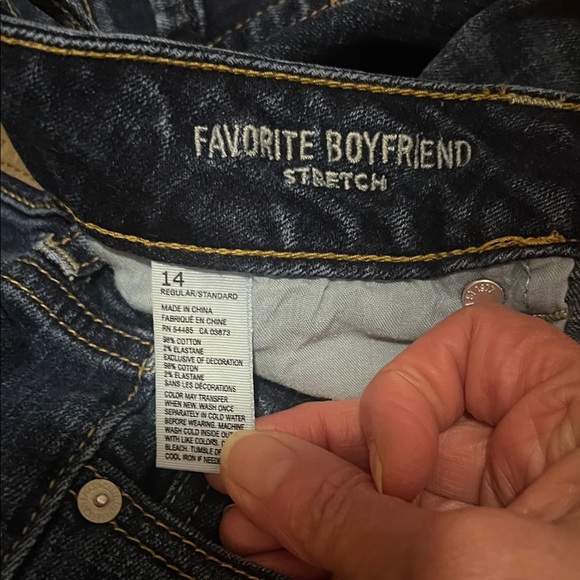 American Eagle Outfitters Women's Dark Blue Boot Cut Jeans favorite boyfriend 14 - Picture 3 of 6